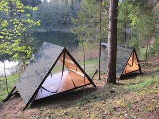 Кемпинги A-frames at lake Virėkšta Senasis Daugėliškis Шатер-8