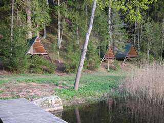 Кемпинги A-frames at lake Virėkšta Senasis Daugėliškis Шатер-9